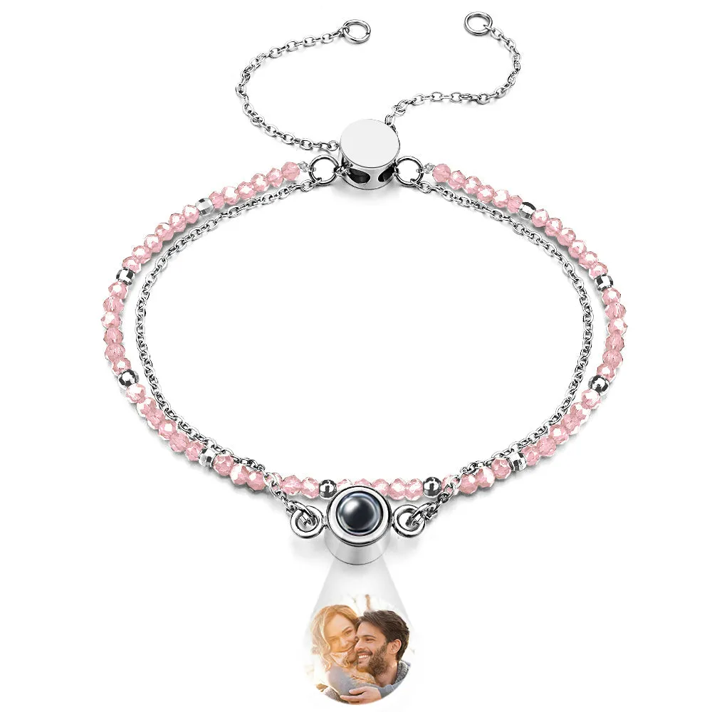Personalized Photo Projection Crystal Double Layers Bracelet