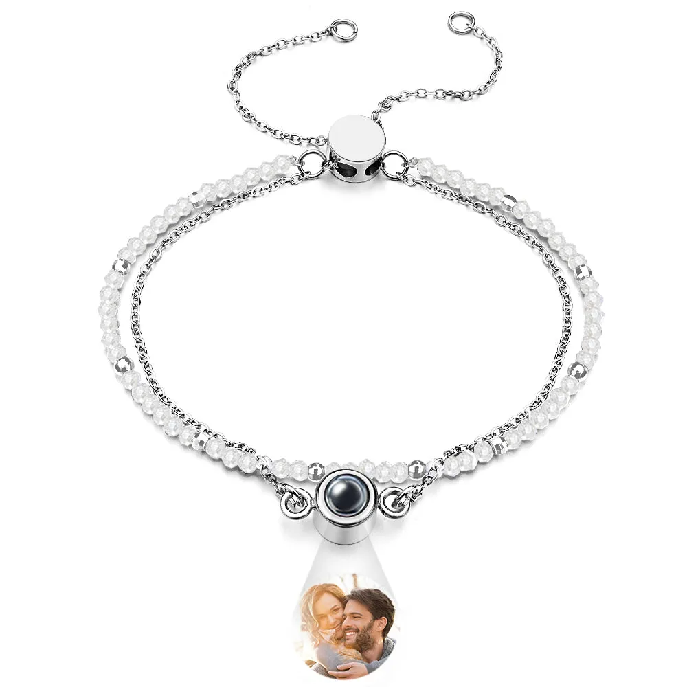 Personalized Photo Projection Crystal Double Layers Bracelet