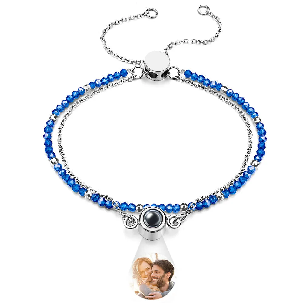 Personalized Photo Projection Crystal Double Layers Bracelet
