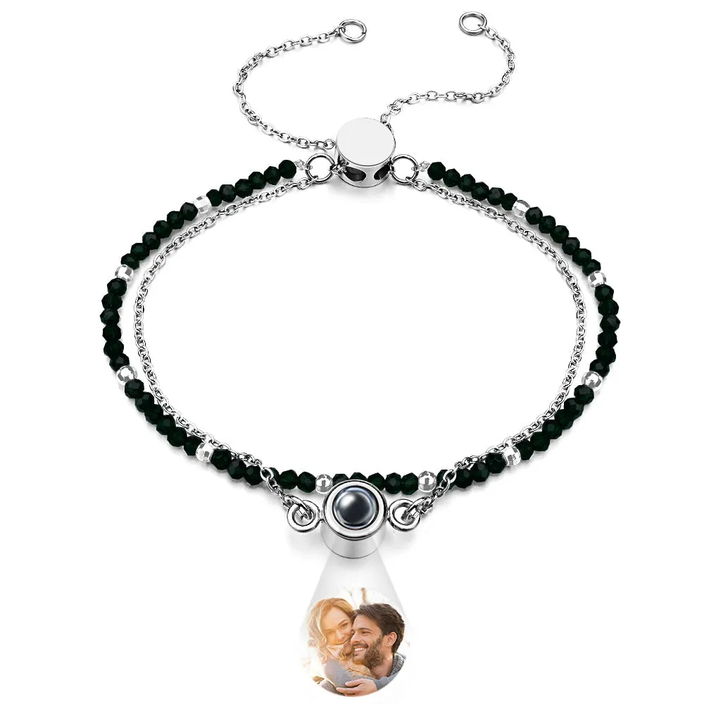 Personalized Photo Projection Crystal Double Layers Bracelet