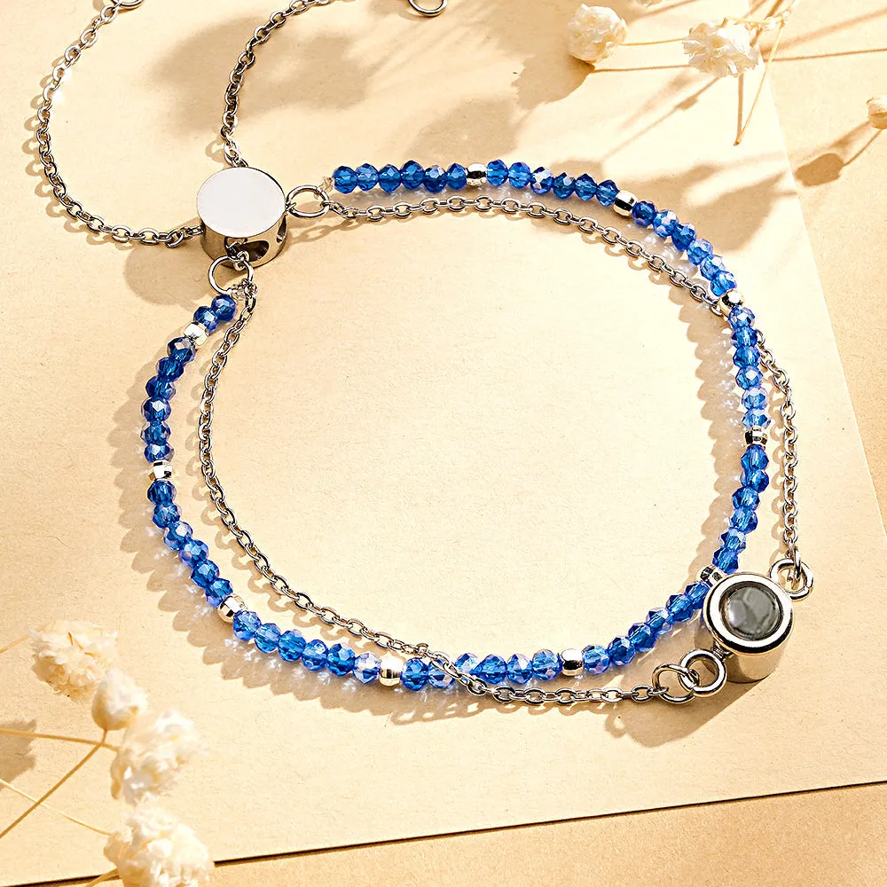 Personalized Photo Projection Crystal Double Layers Bracelet