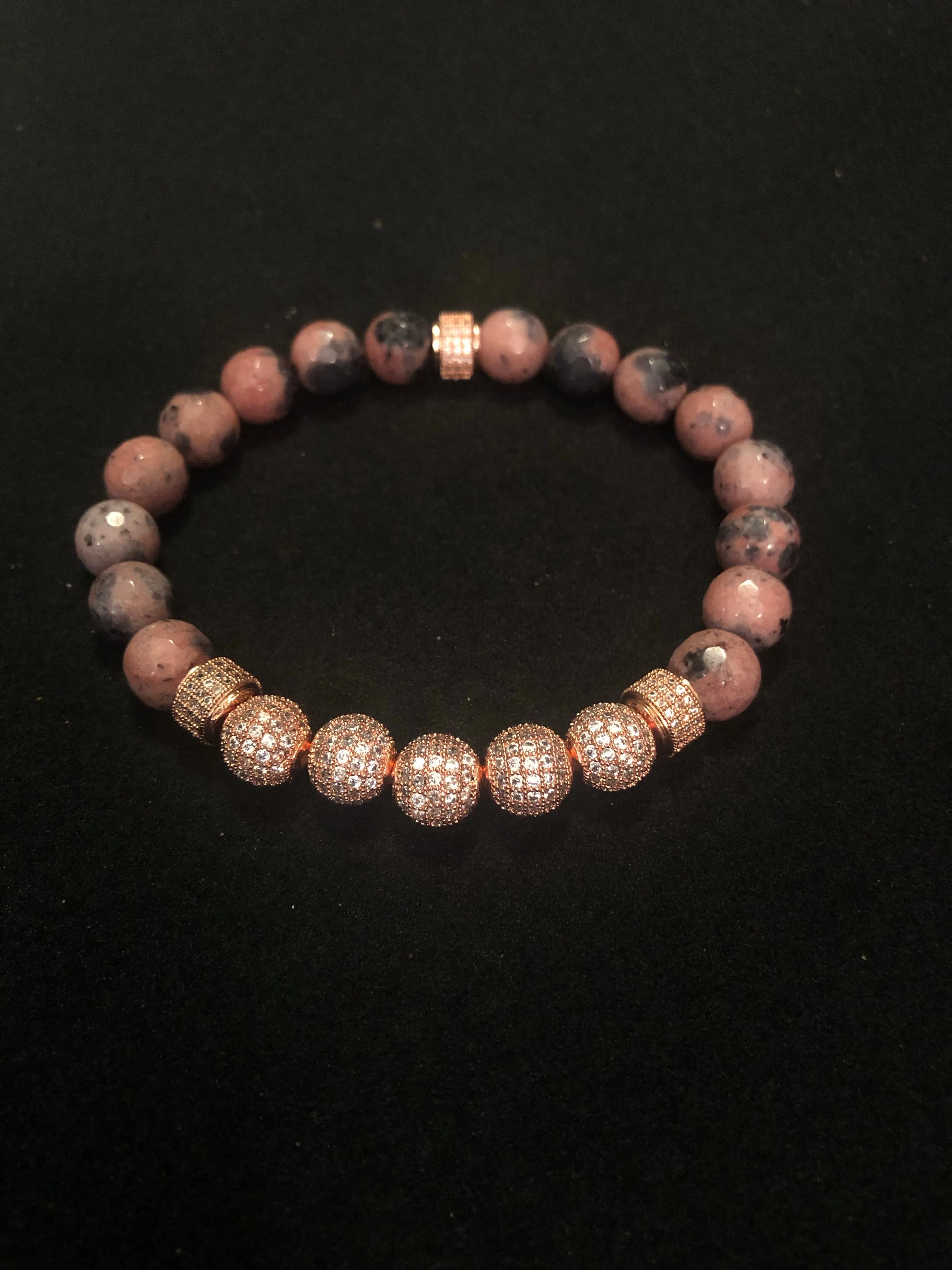 Pharaoh Stack Faceted Pink Zebra Jasper