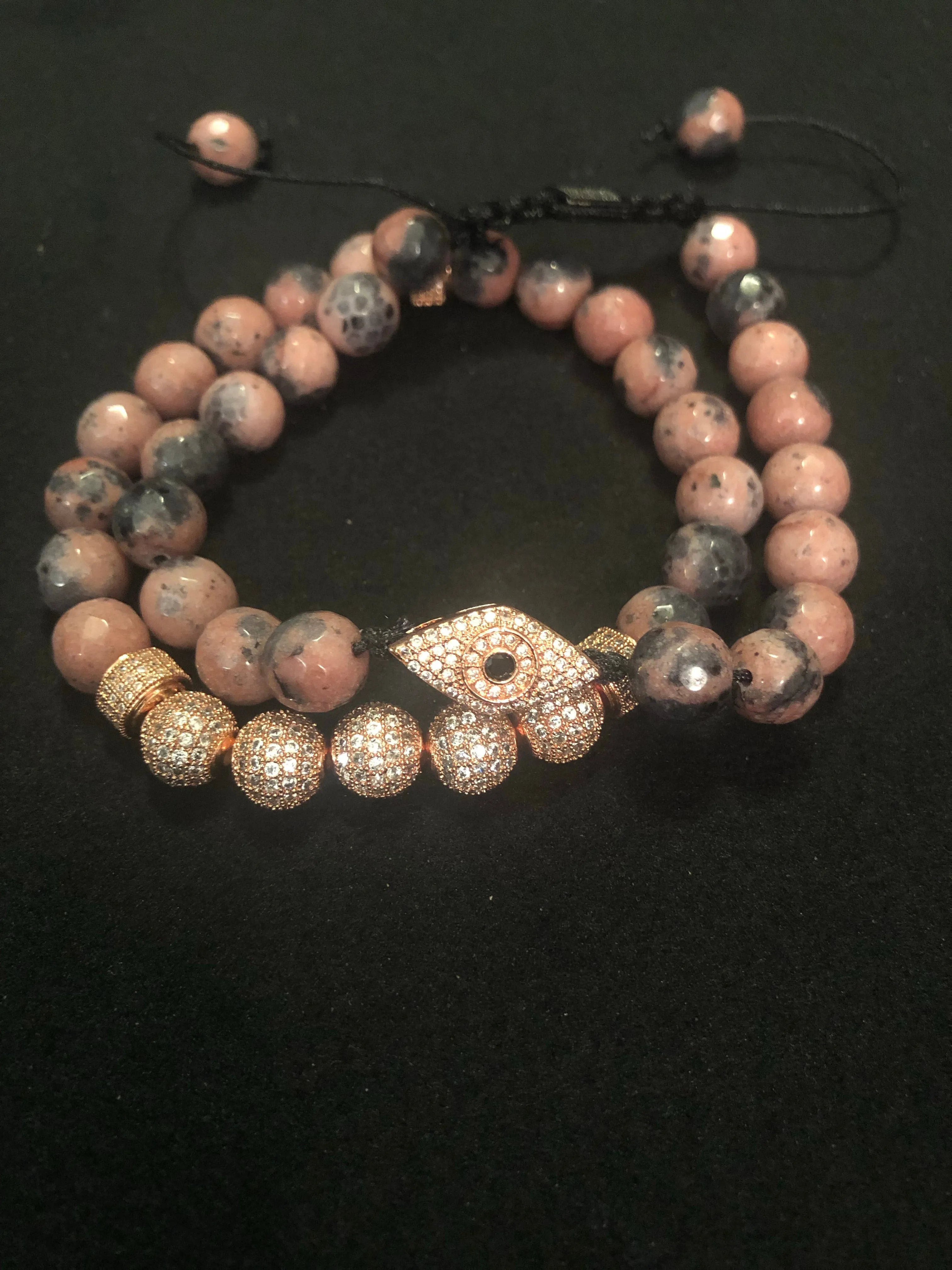 Pharaoh Stack Faceted Pink Zebra Jasper