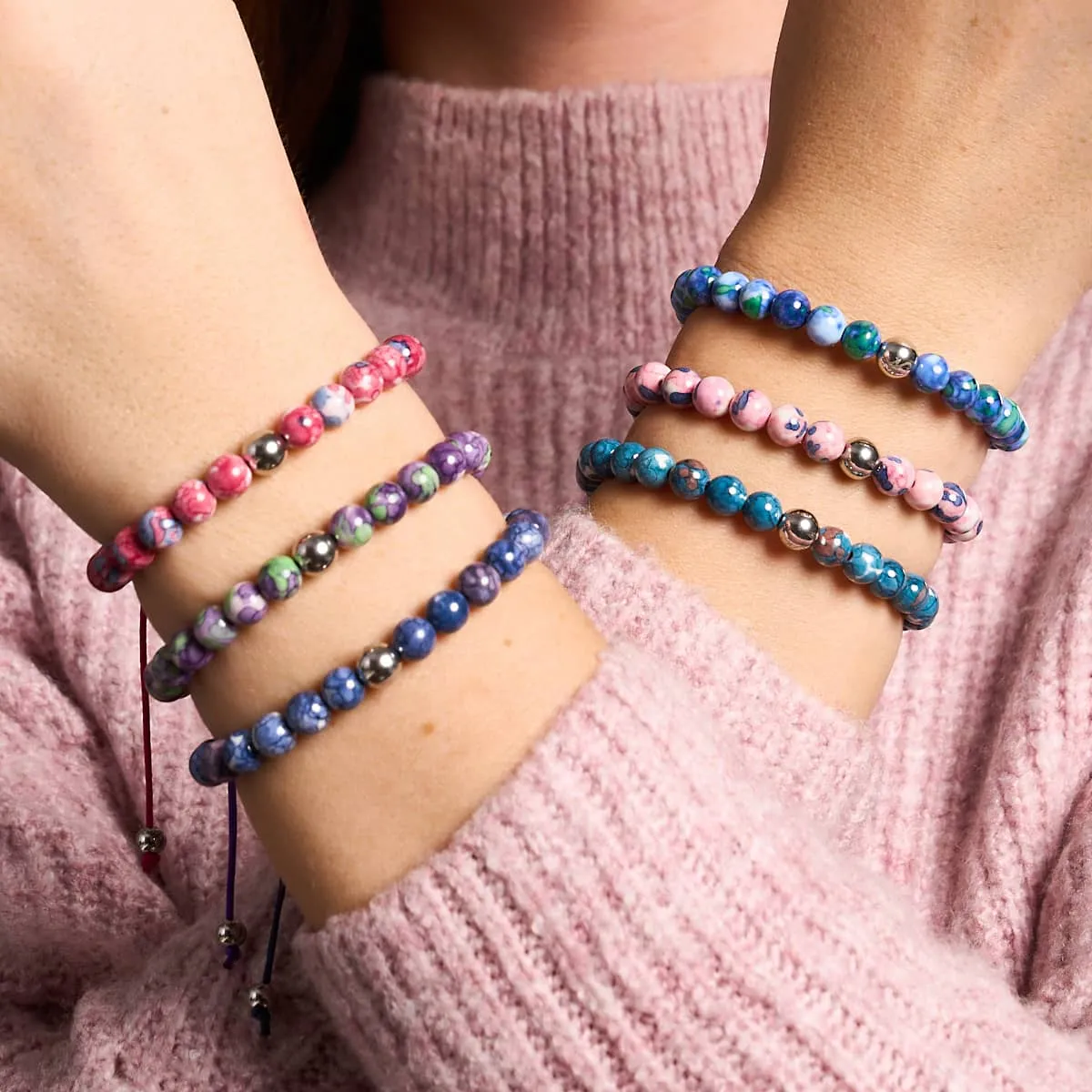 Picasso Porcelain Macrame Bracelet | Violet Cranberry