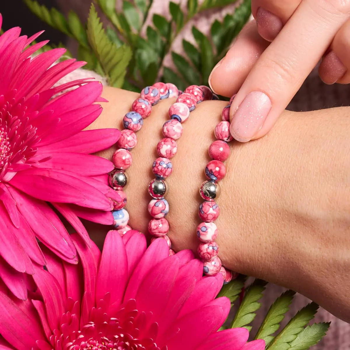 Picasso Porcelain Macrame Bracelet | Violet Cranberry