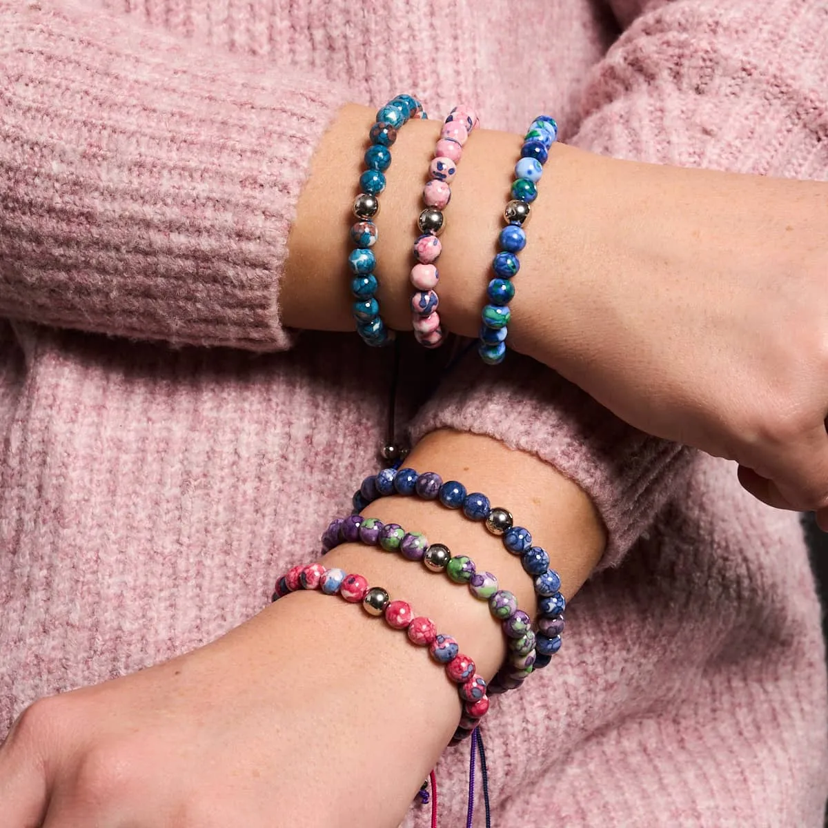 Picasso Porcelain Macrame Bracelet | Violet Cranberry
