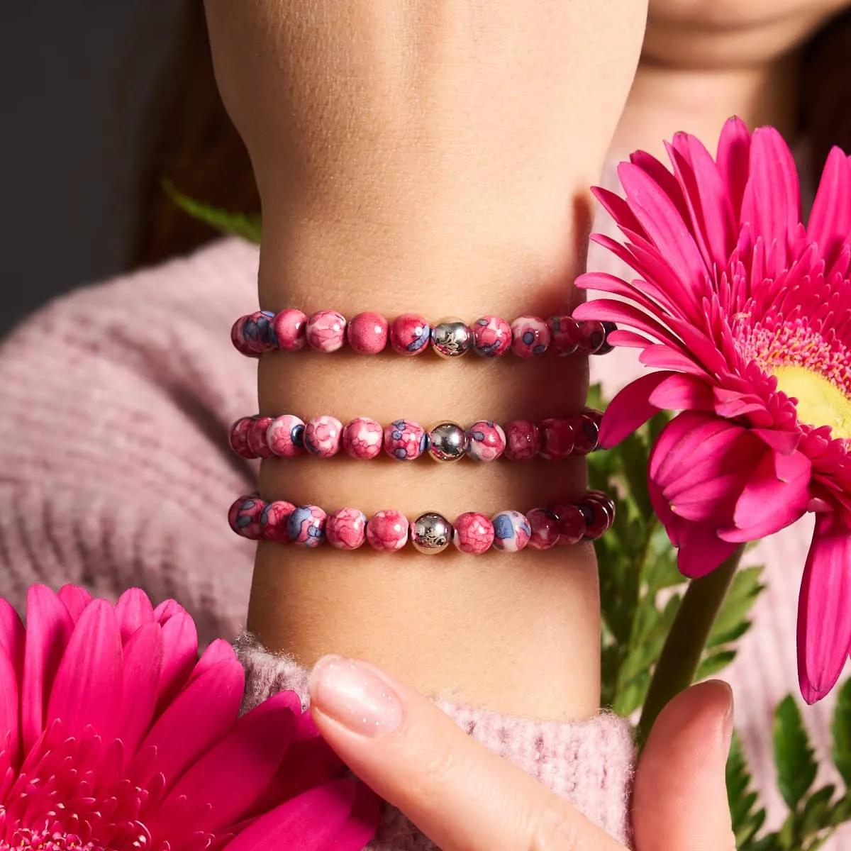 Picasso Porcelain Macrame Bracelet | Violet Cranberry