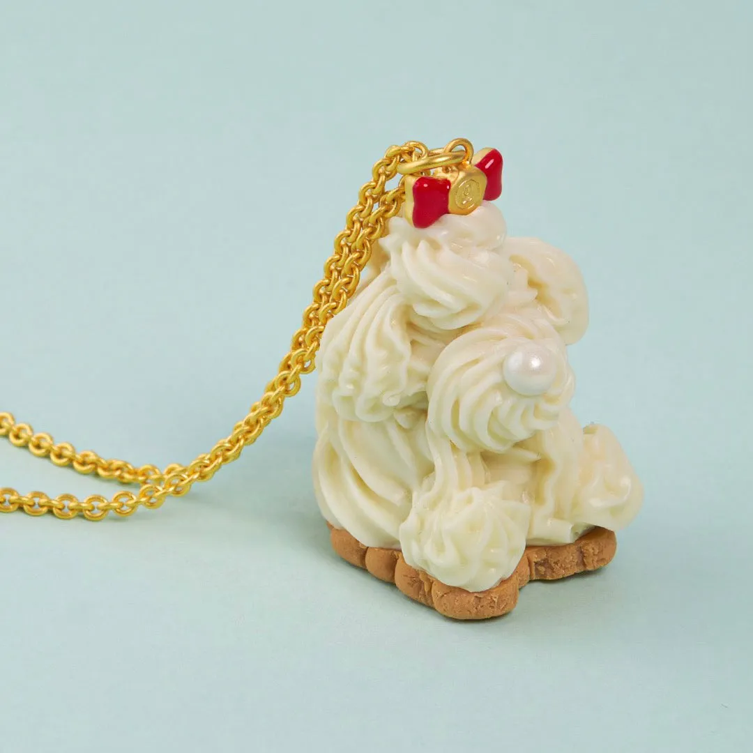 Poodle Cake Necklace (Milk)【Japan Jewelry】
