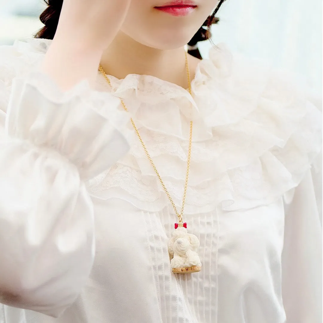 Poodle Cake Necklace (Milk)【Japan Jewelry】