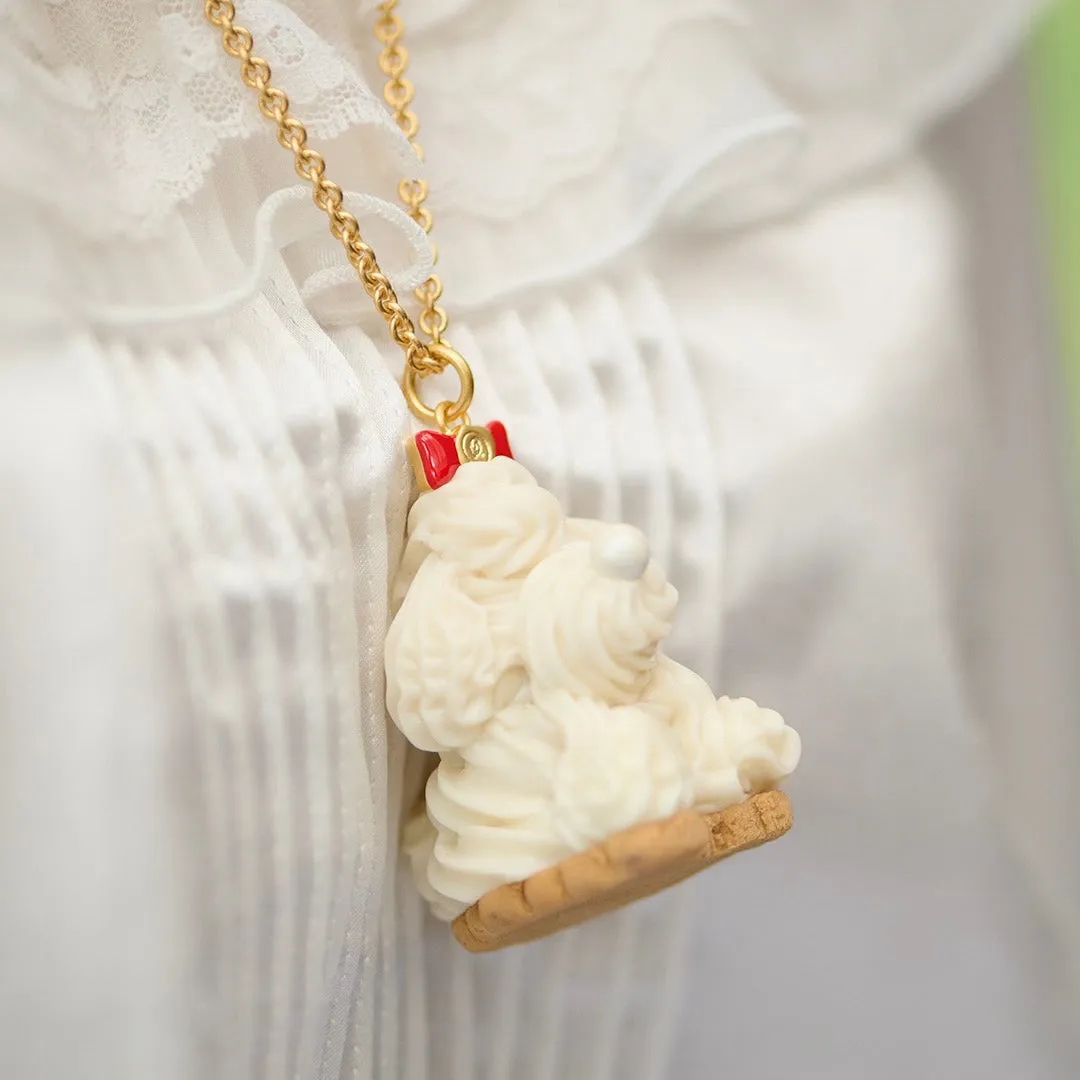 Poodle Cake Necklace (Milk)【Japan Jewelry】