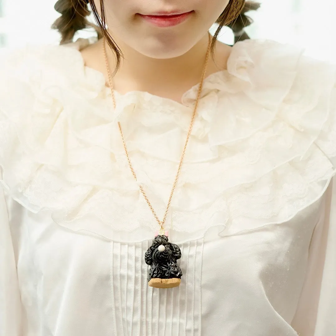 Poodle Cake Necklace (Sesame)【Japan Jewelry】