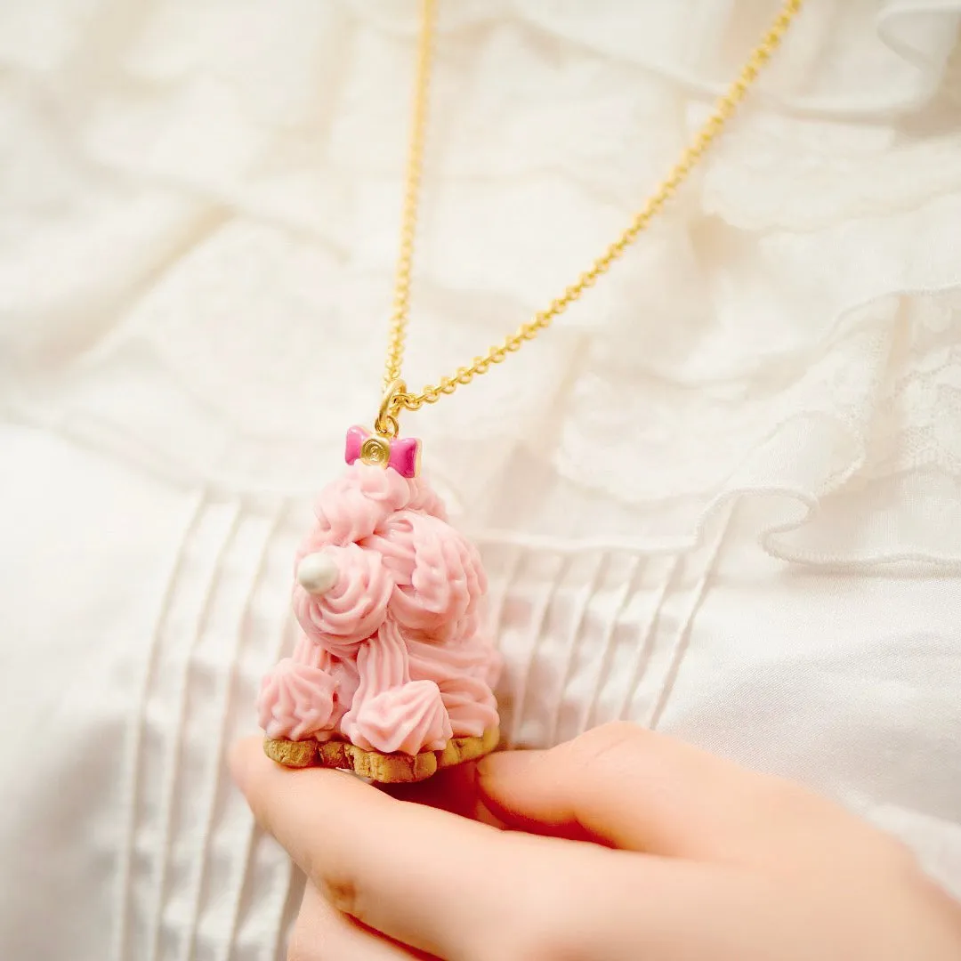 Poodle Cake Necklace (Strawberry)【Japan Jewelry】