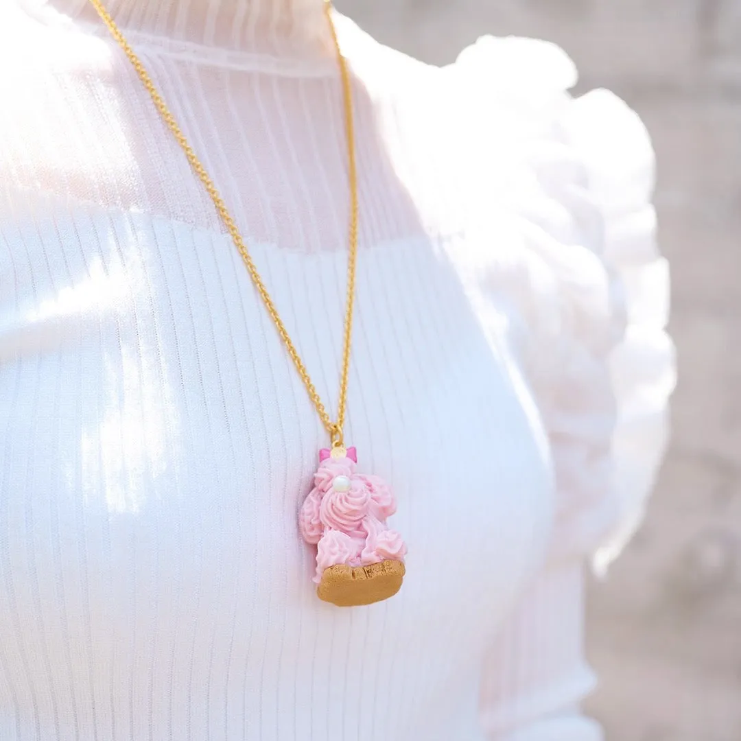 Poodle Cake Necklace (Strawberry)【Japan Jewelry】
