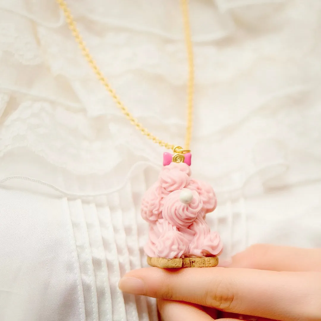 Poodle Cake Necklace (Strawberry)【Japan Jewelry】