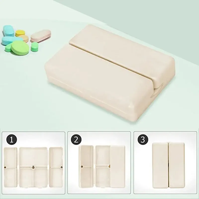 Portable magnetic Pill Case with 7 Compartments