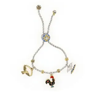 Portuguese Collection - Adjustable Bolo Bracelet with Charms - SET6