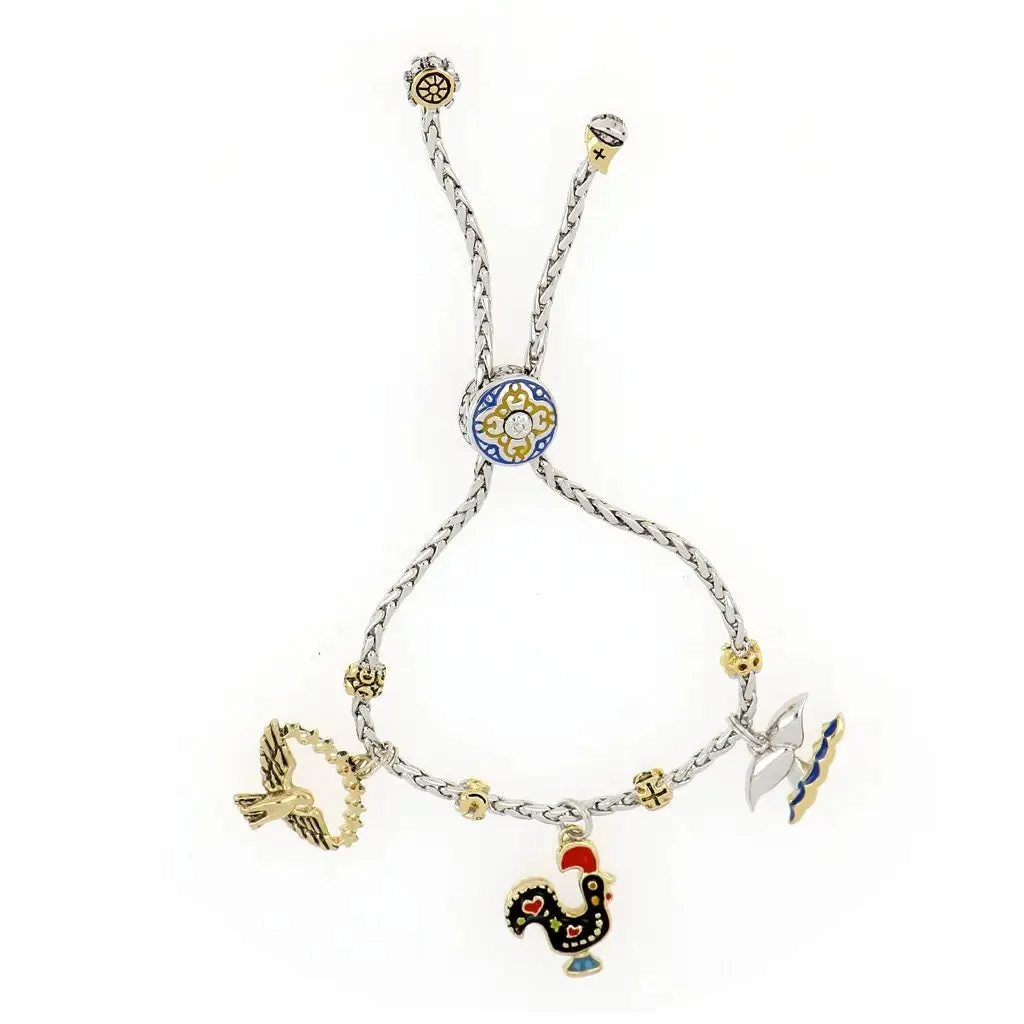 Portuguese Collection - Adjustable Bolo Bracelet with Charms - SET6