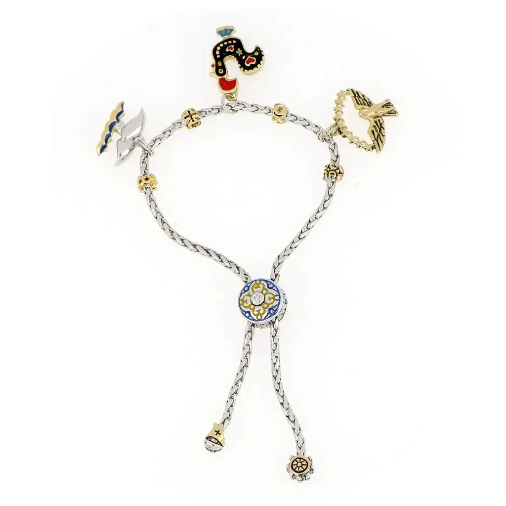 Portuguese Collection - Adjustable Bolo Bracelet with Charms - SET6