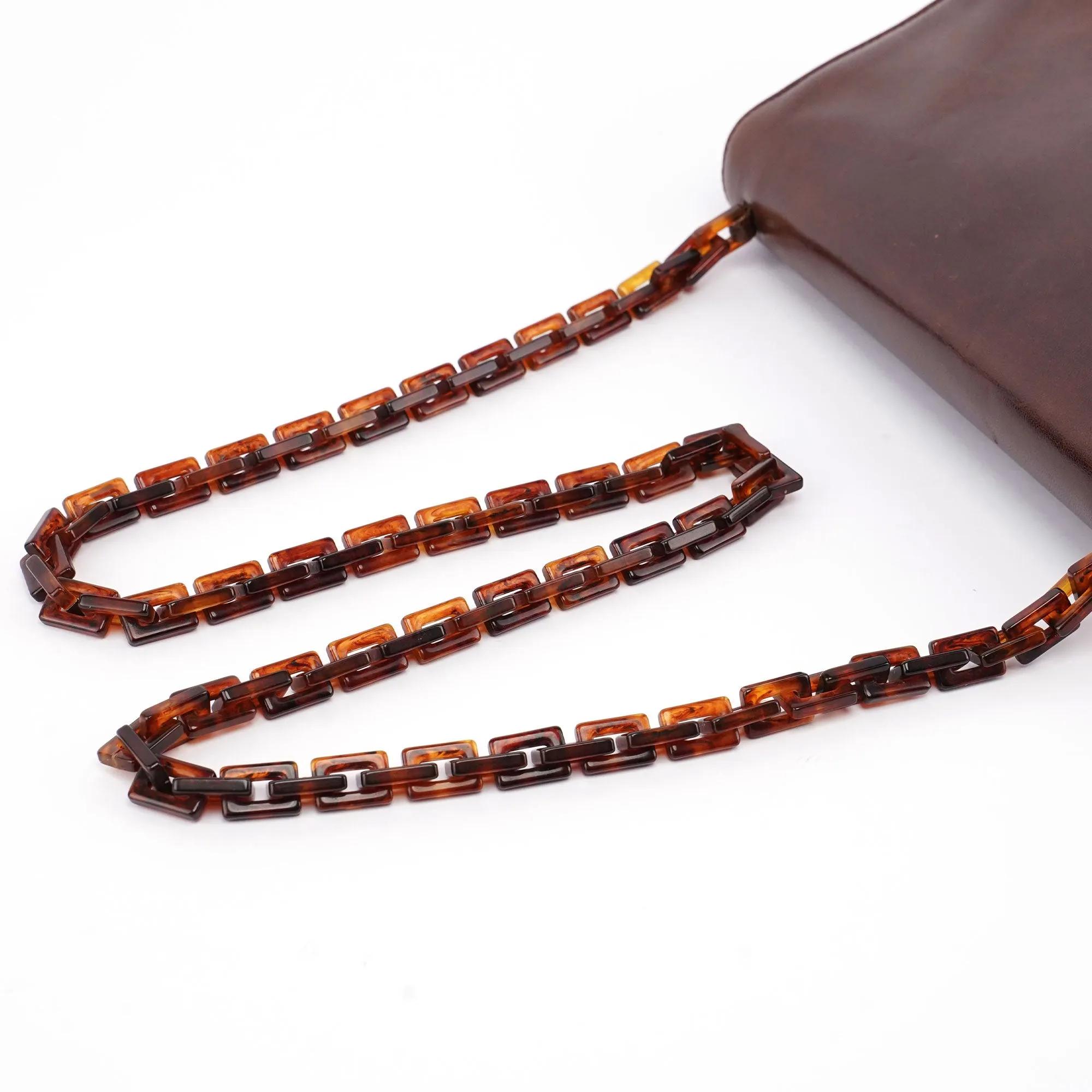 Prada Brown Leather Chain