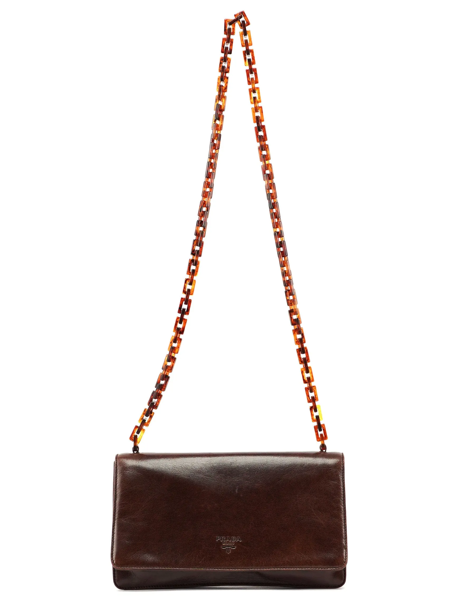 Prada Brown Leather Chain