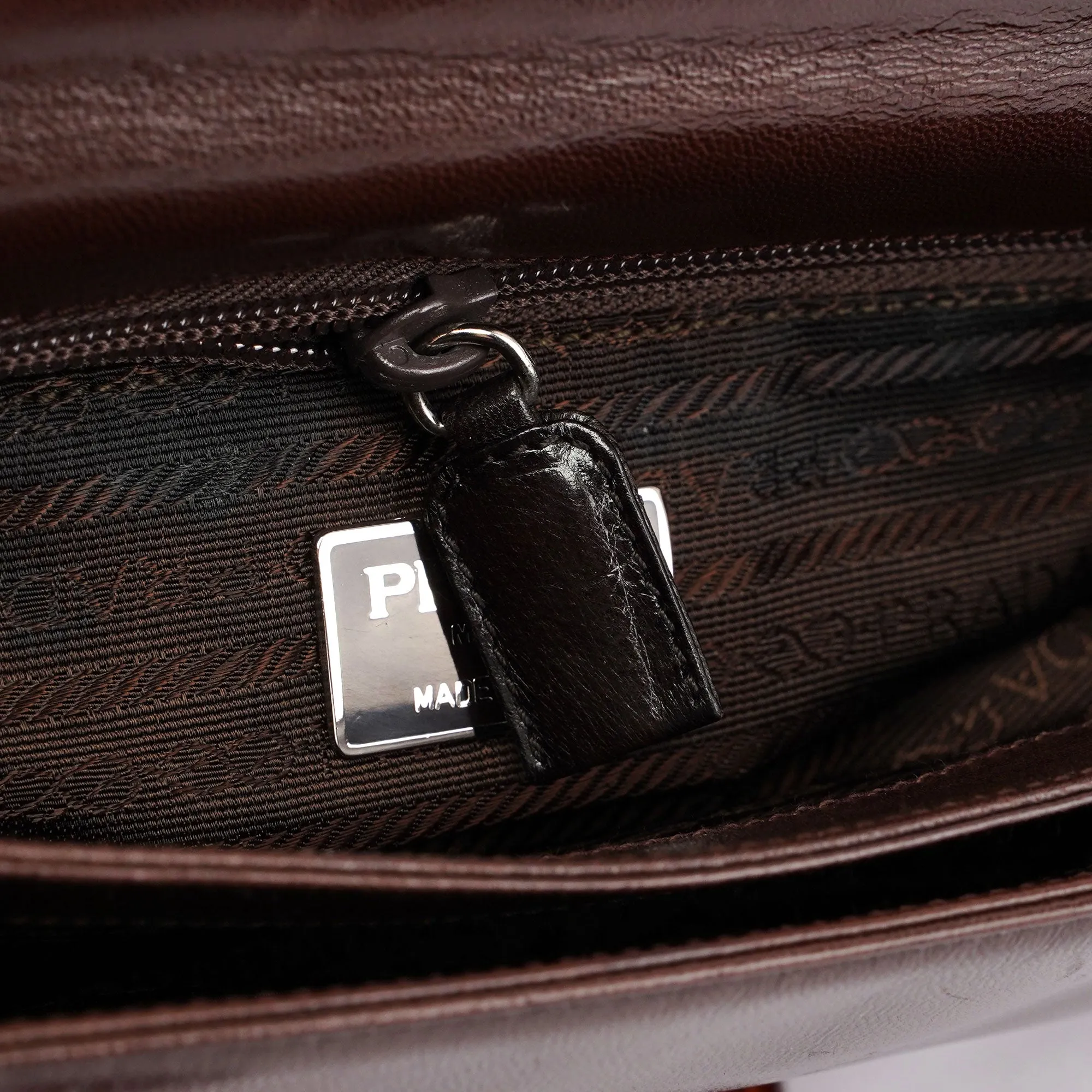 Prada Brown Leather Chain