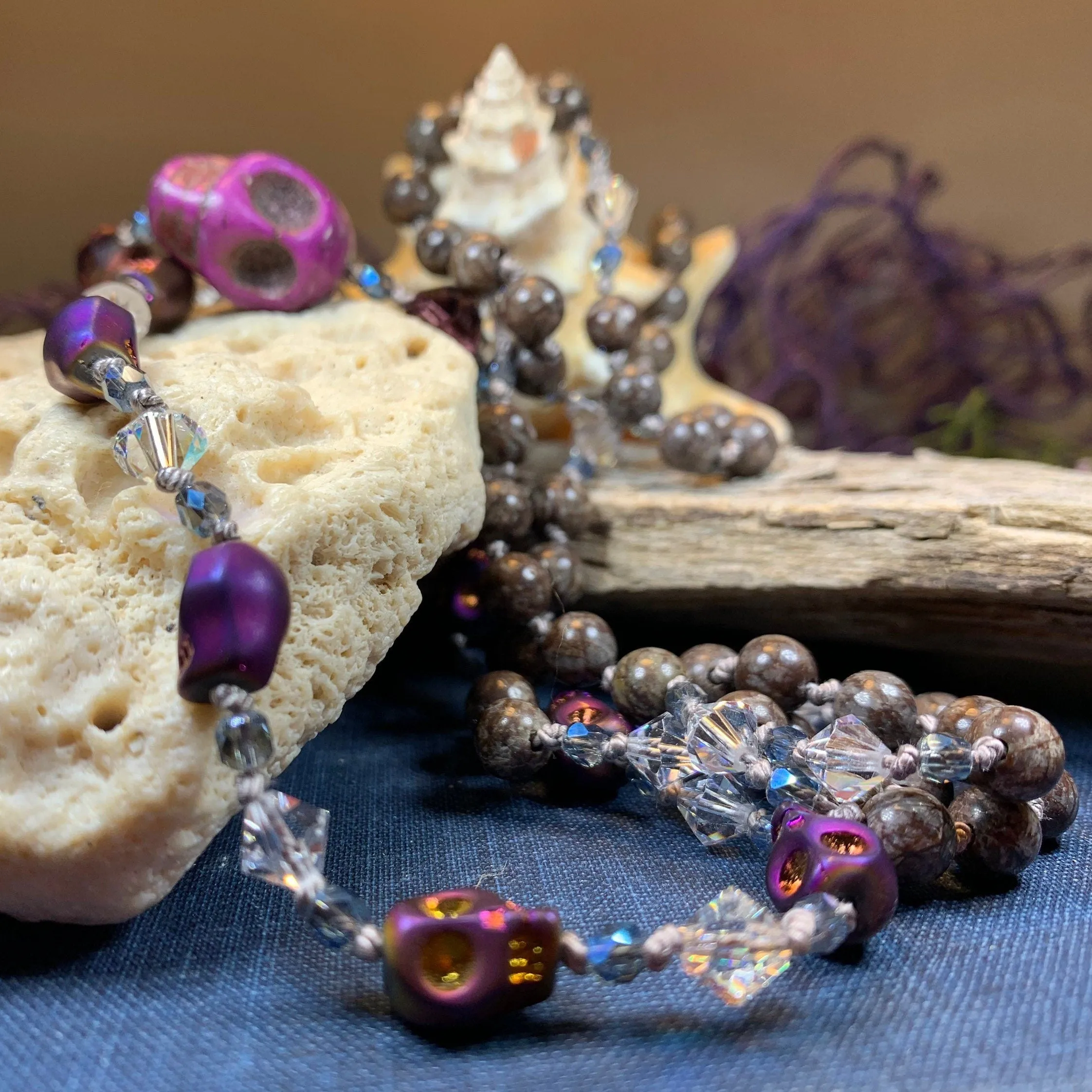 Purple Magic Long Beaded Necklace