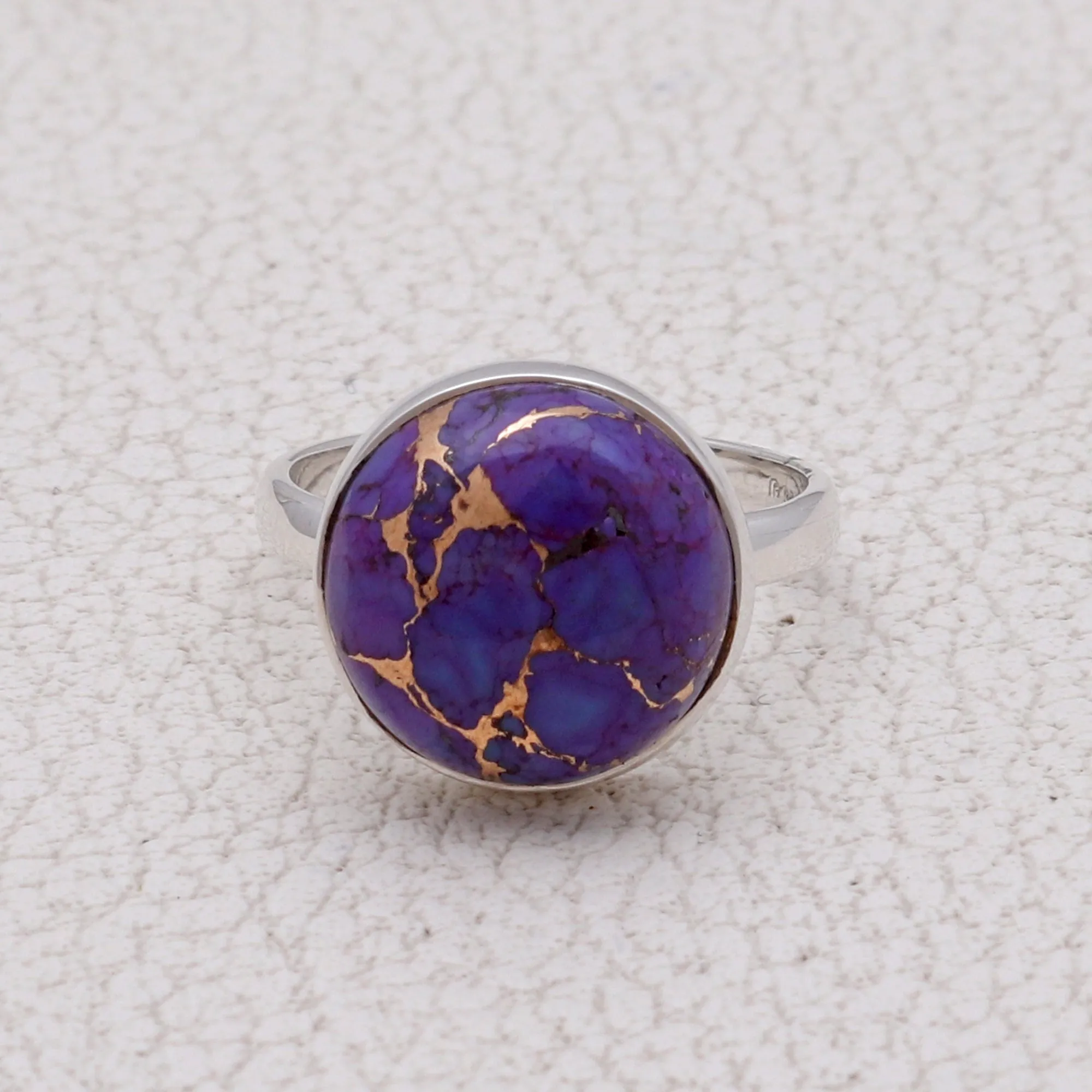 Purple Turquoise Silver Rings