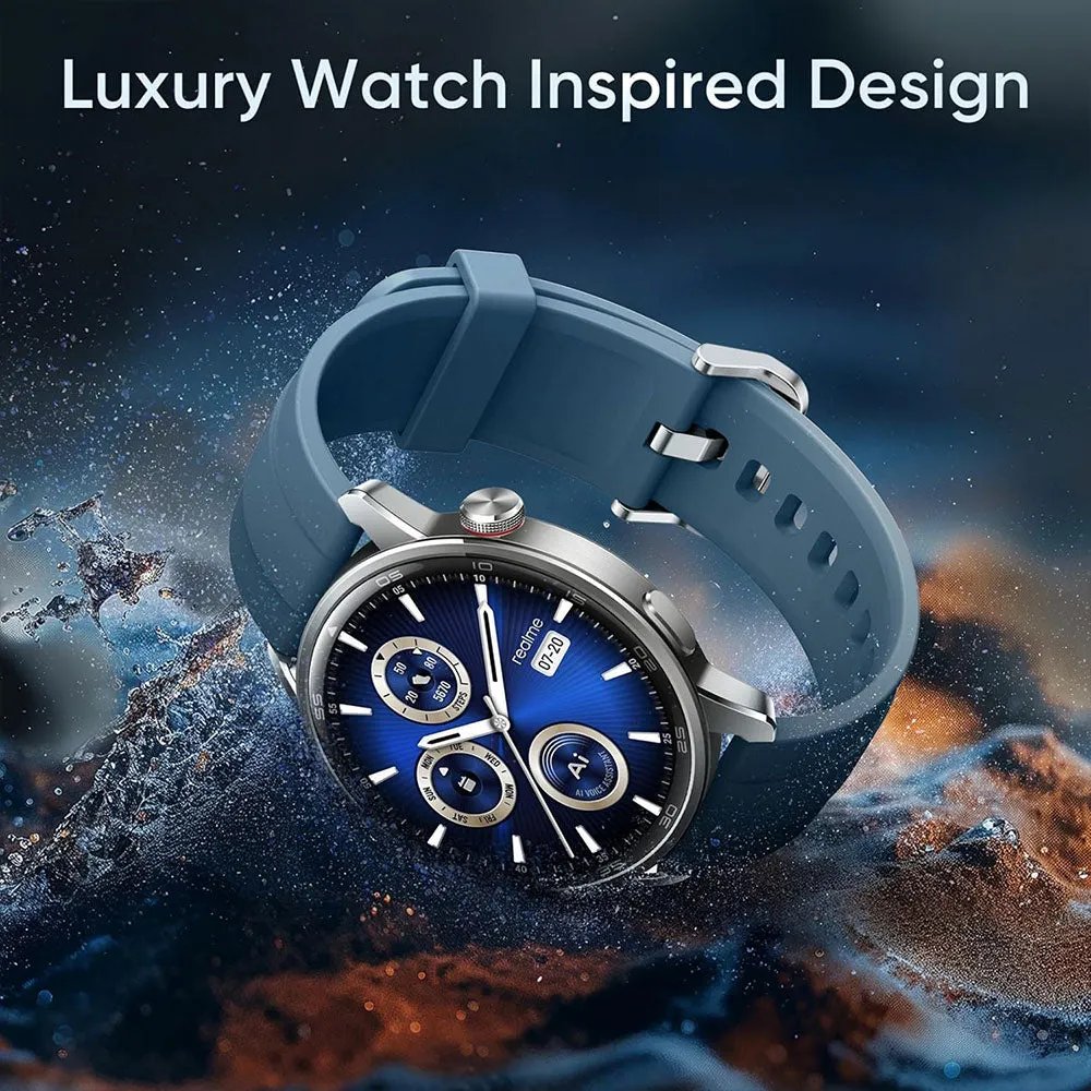 Realme Watch S2 RMW2401 Smart Watch Silver Case With Ocean Silver Silicone Strap
