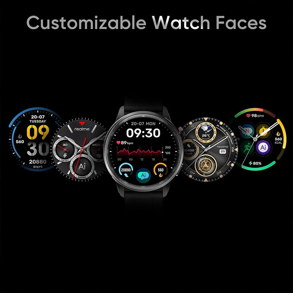 Realme Watch S2 RMW2401 Smart Watch Silver Case With Ocean Silver Silicone Strap