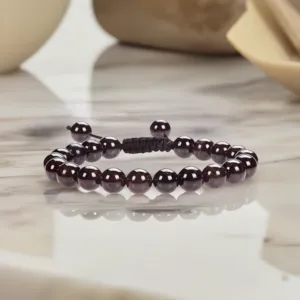 Red Garnet Adjustable Rope Bracelet for Passion & Vitality