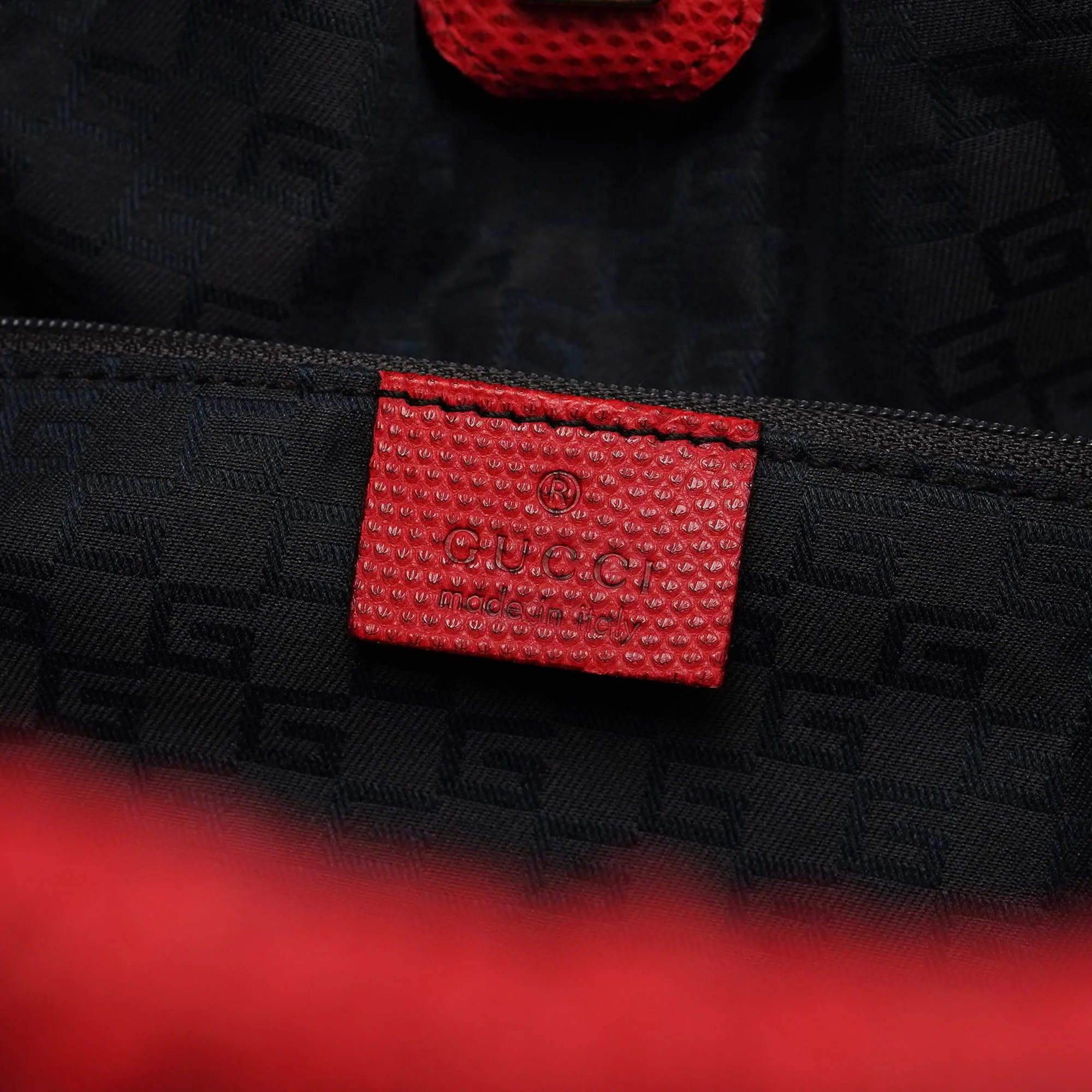 Red Lizard Embossed Dual Handle Bag