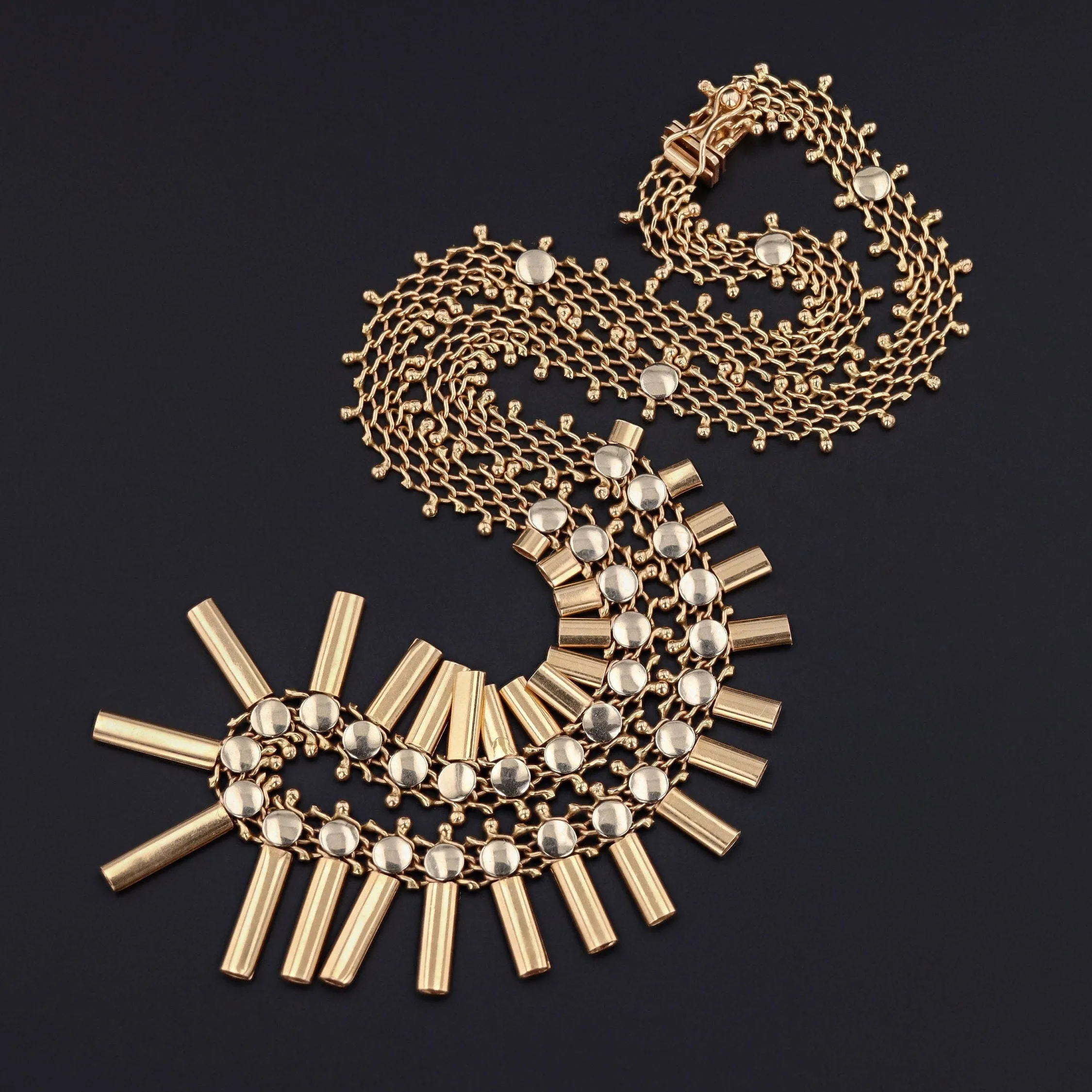 RESERVED - Vintage Fringe Necklace of 18k Gold