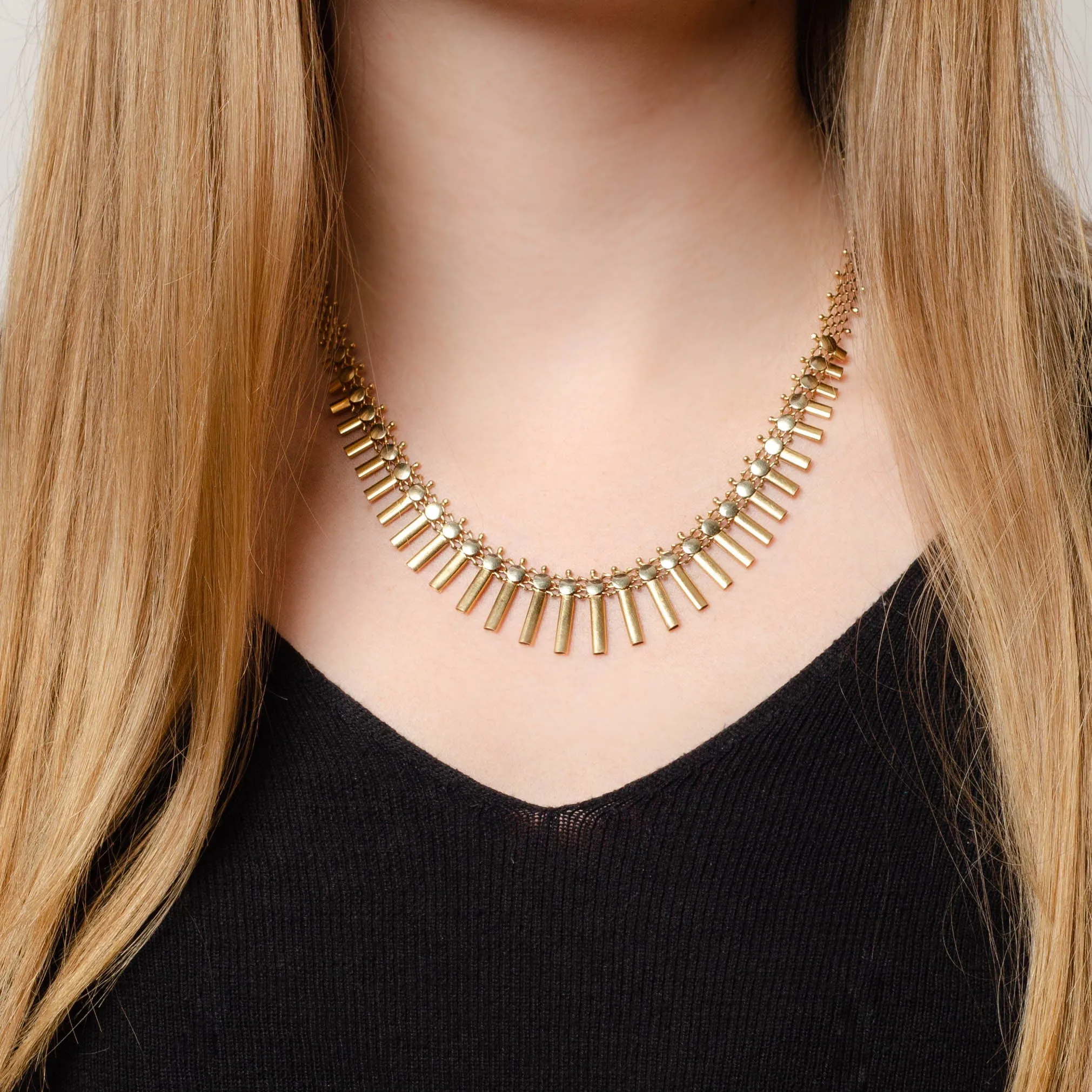 RESERVED - Vintage Fringe Necklace of 18k Gold