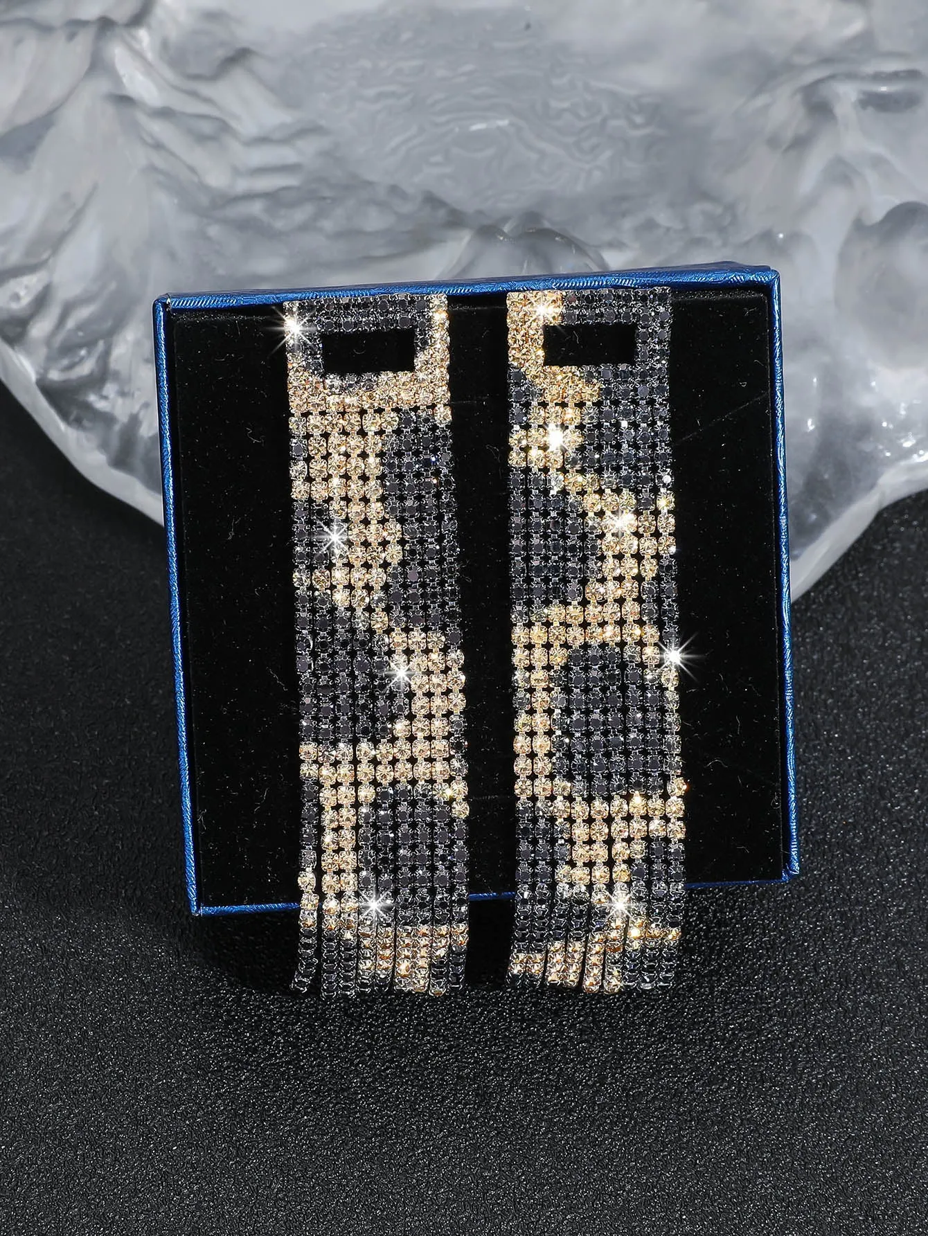 Rhinestone Decor Drop Earrings - Multicolor