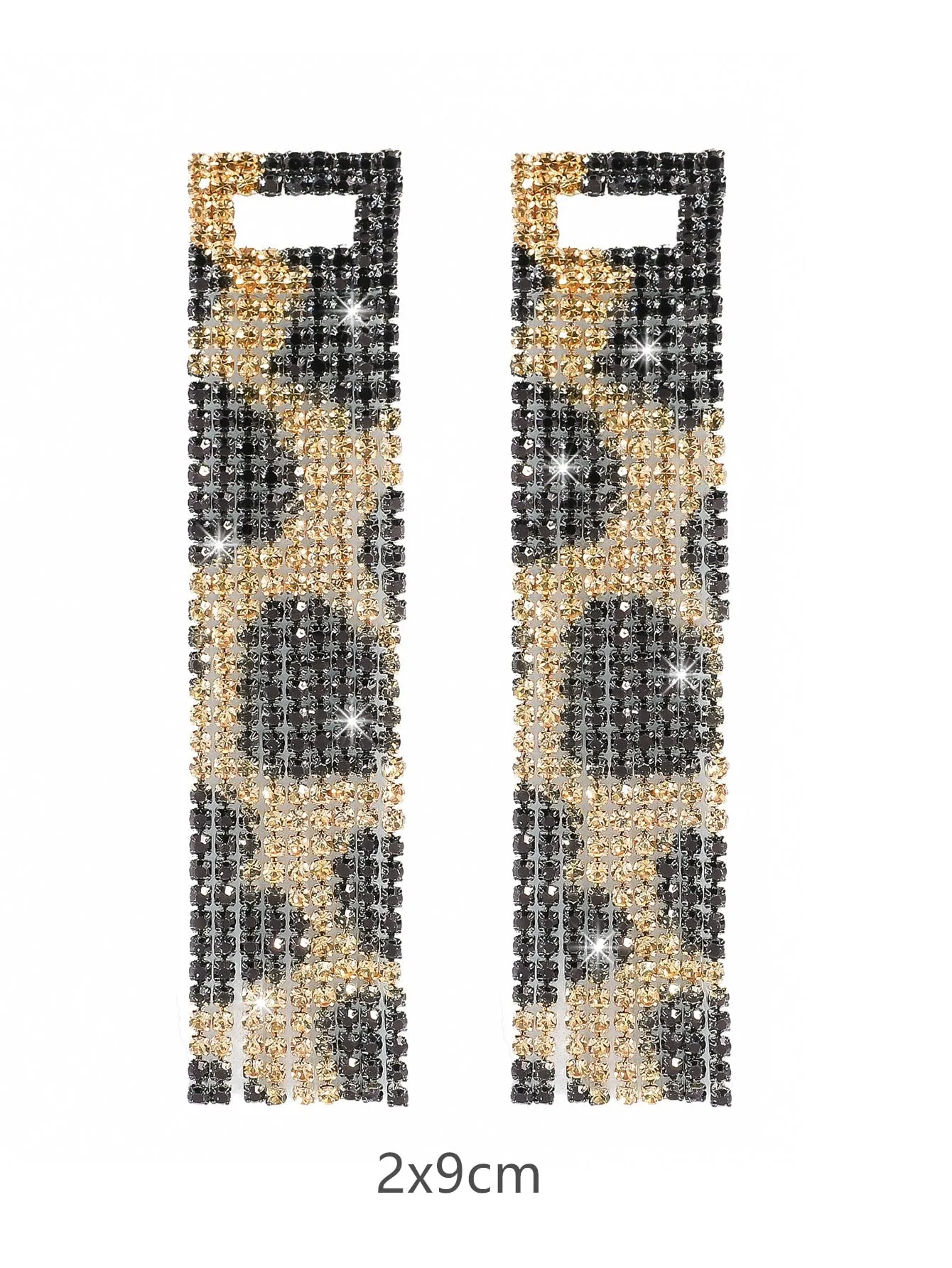 Rhinestone Decor Drop Earrings - Multicolor