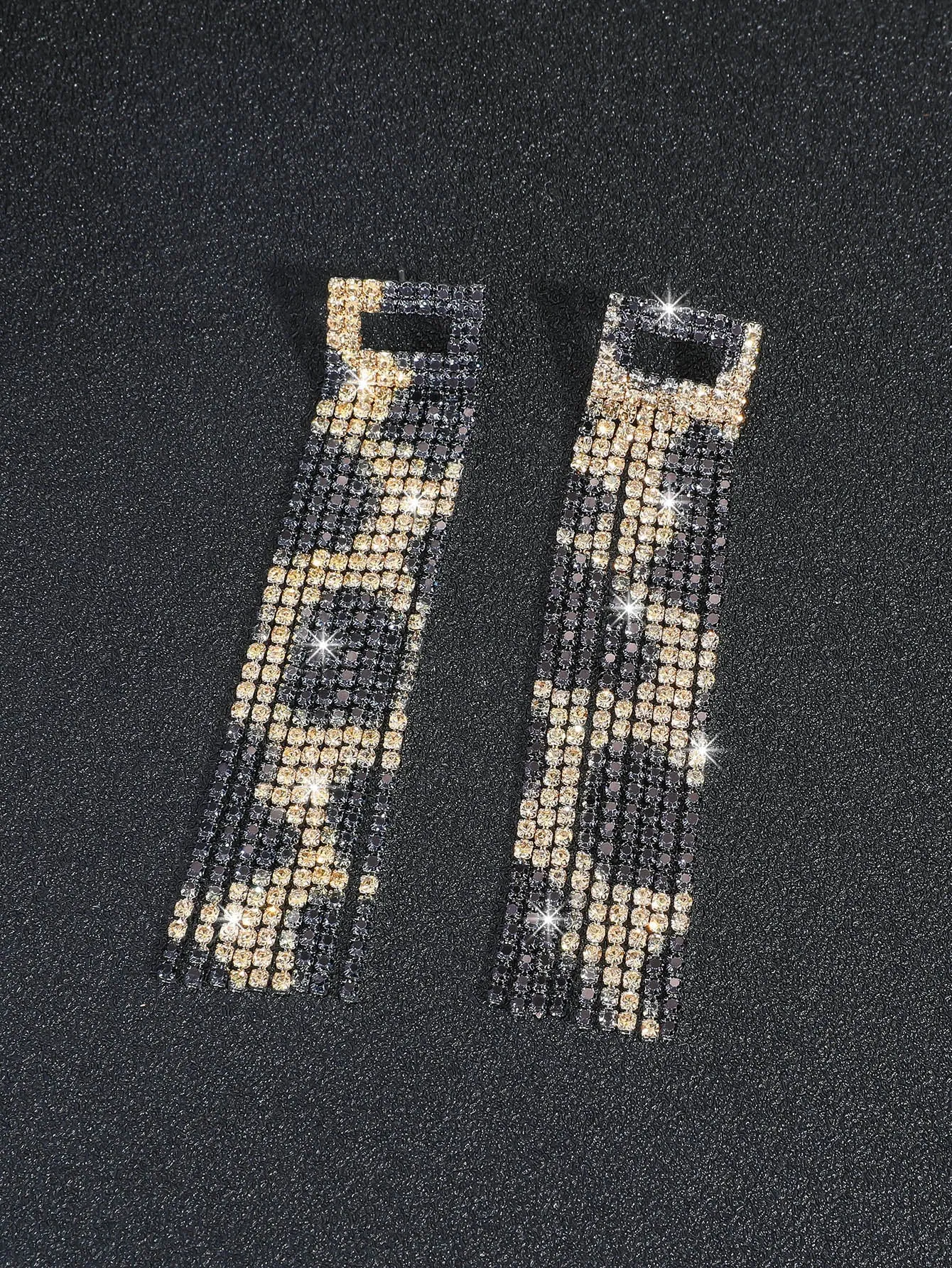 Rhinestone Decor Drop Earrings - Multicolor