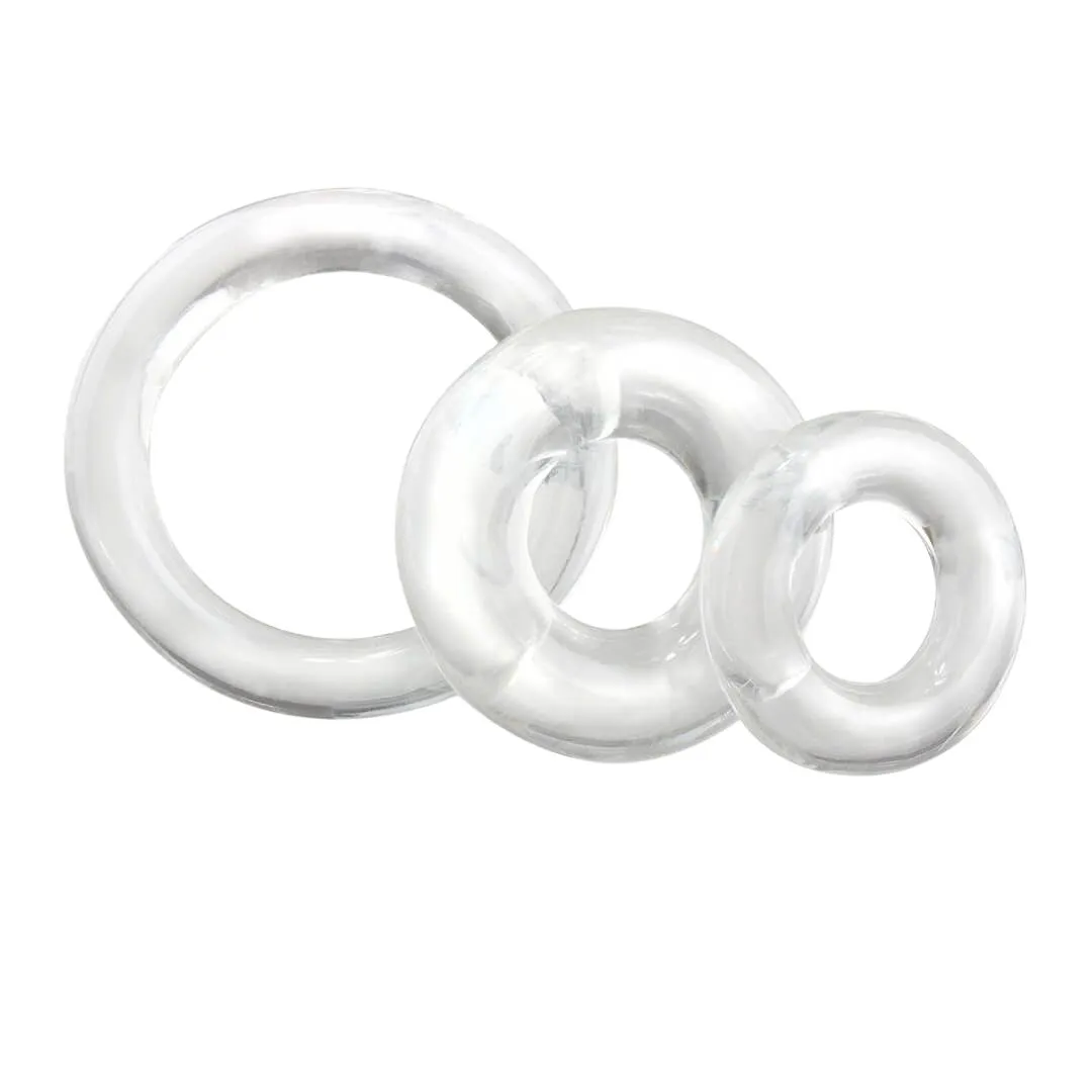 Ringo 3 piece Cock Ring Set - Clear