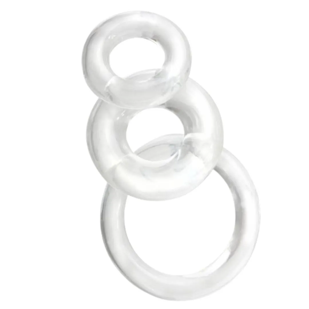 Ringo 3 piece Cock Ring Set - Clear