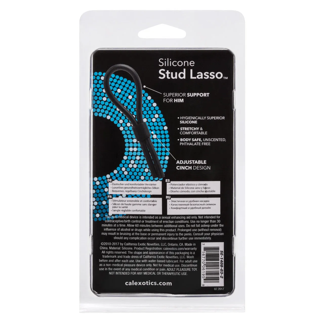 Rings! Silicone Stud Lasso Cock Ring - Black