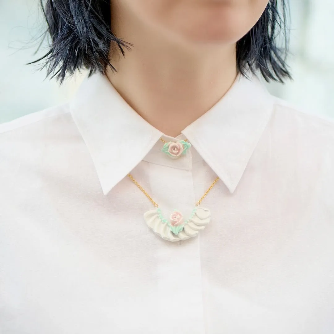 Rose Cream Necklace (S)【Japan Jewelry】
