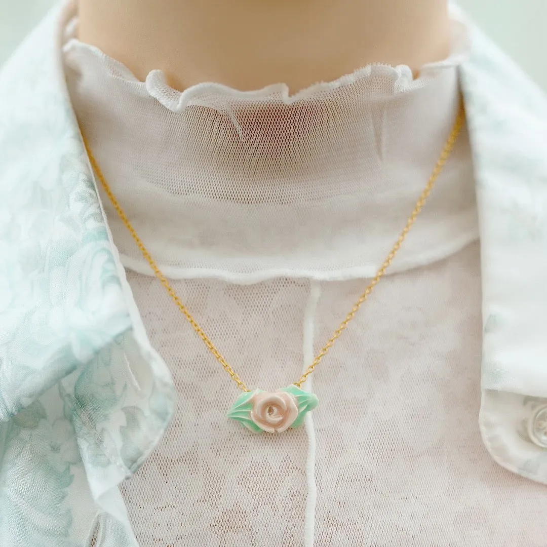 Rose Cream Necklace (S)【Japan Jewelry】