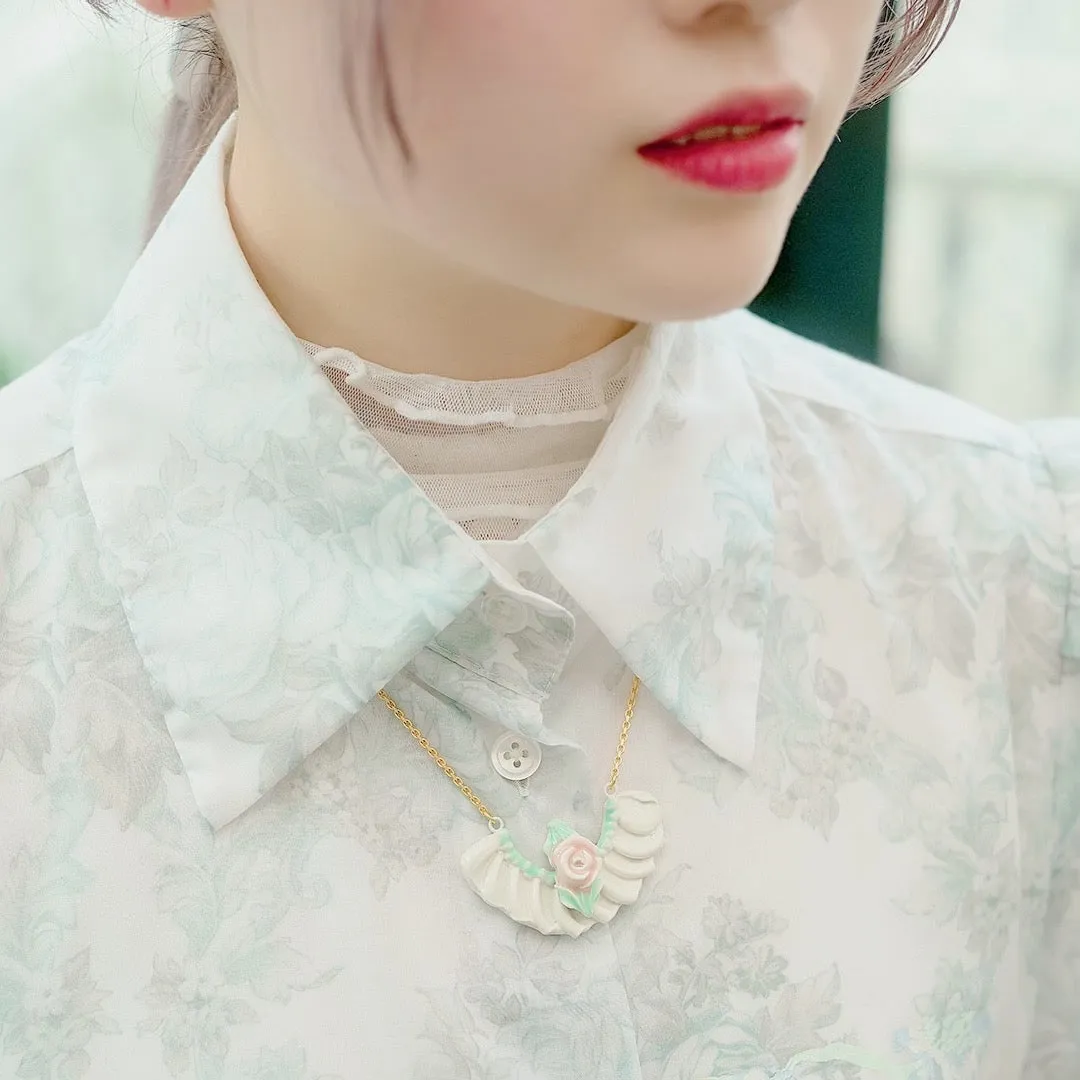 Rose Cream Necklace【Japan Jewelry】