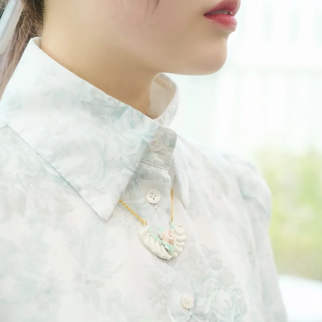 Rose Cream Necklace【Japan Jewelry】
