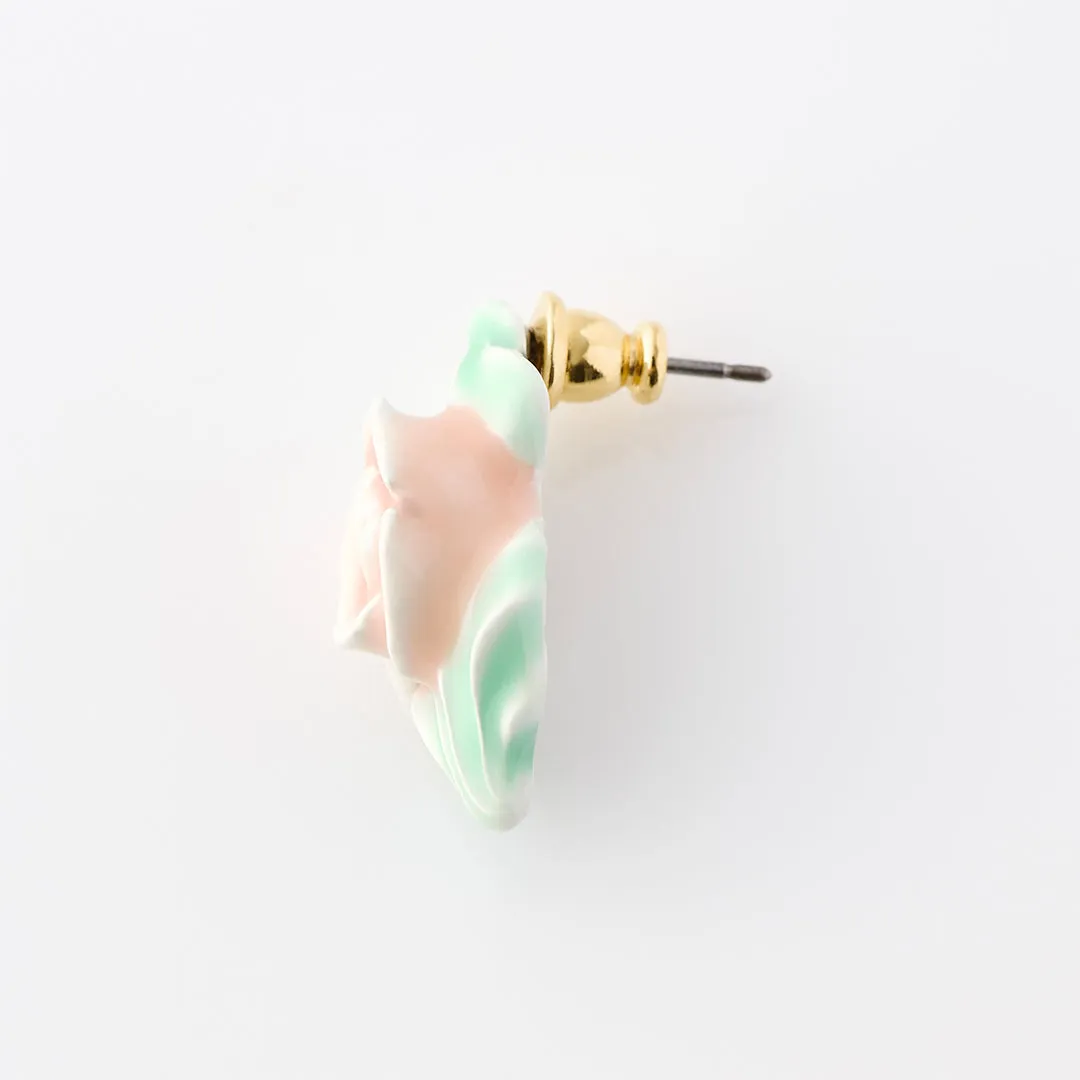 Rose Cream Pierced Earrings (Pair)【Japan Jewelry】