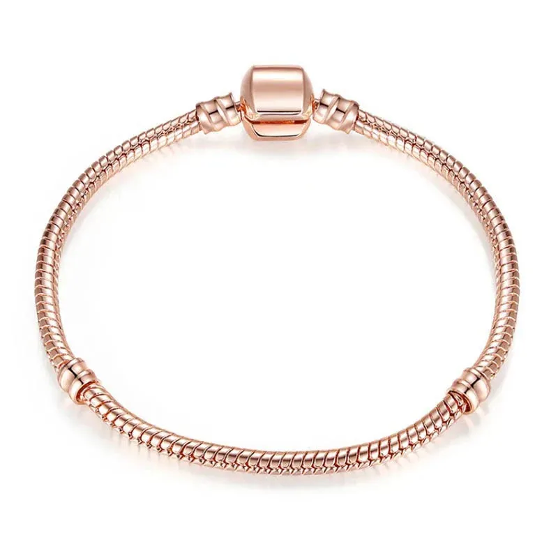 Rose golden butterfly Charm Bracelet With An crown Beads Fits Fine Bracelet Women Party