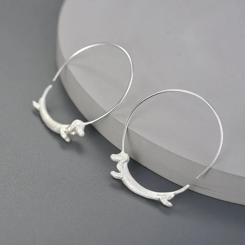 Run Dachshund Run - Big Hoop Earrings