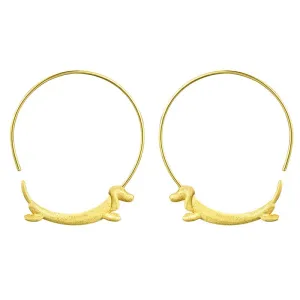 Run Dachshund Run - Big Hoop Earrings