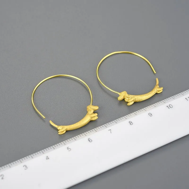 Run Dachshund Run - Big Hoop Earrings