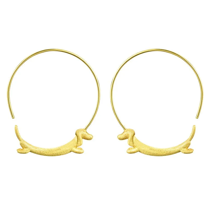 Run Dachshund Run - Big Hoop Earrings