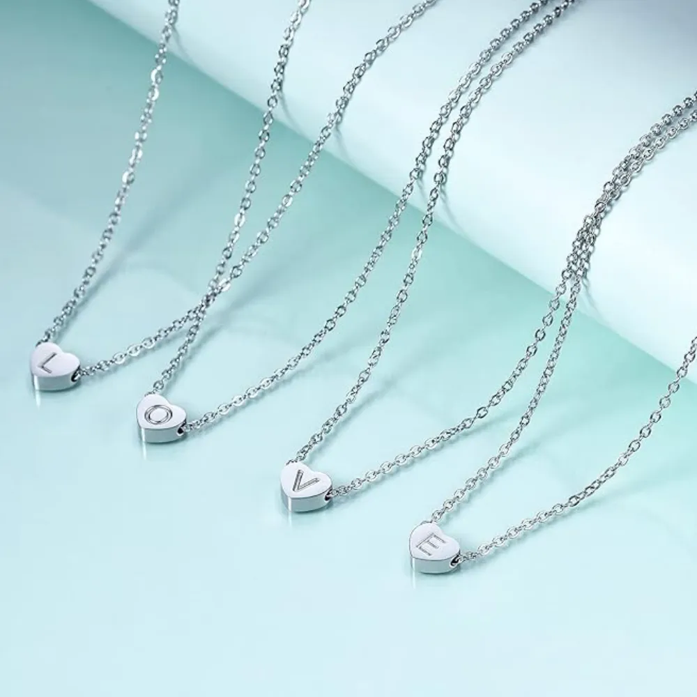 Runner Heart Initial Necklace